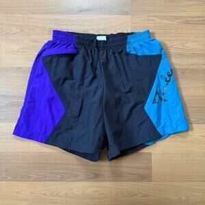 Men's Vintage 90's Tinley Black Blue Purple Athletic Running Shorts Sz Medium